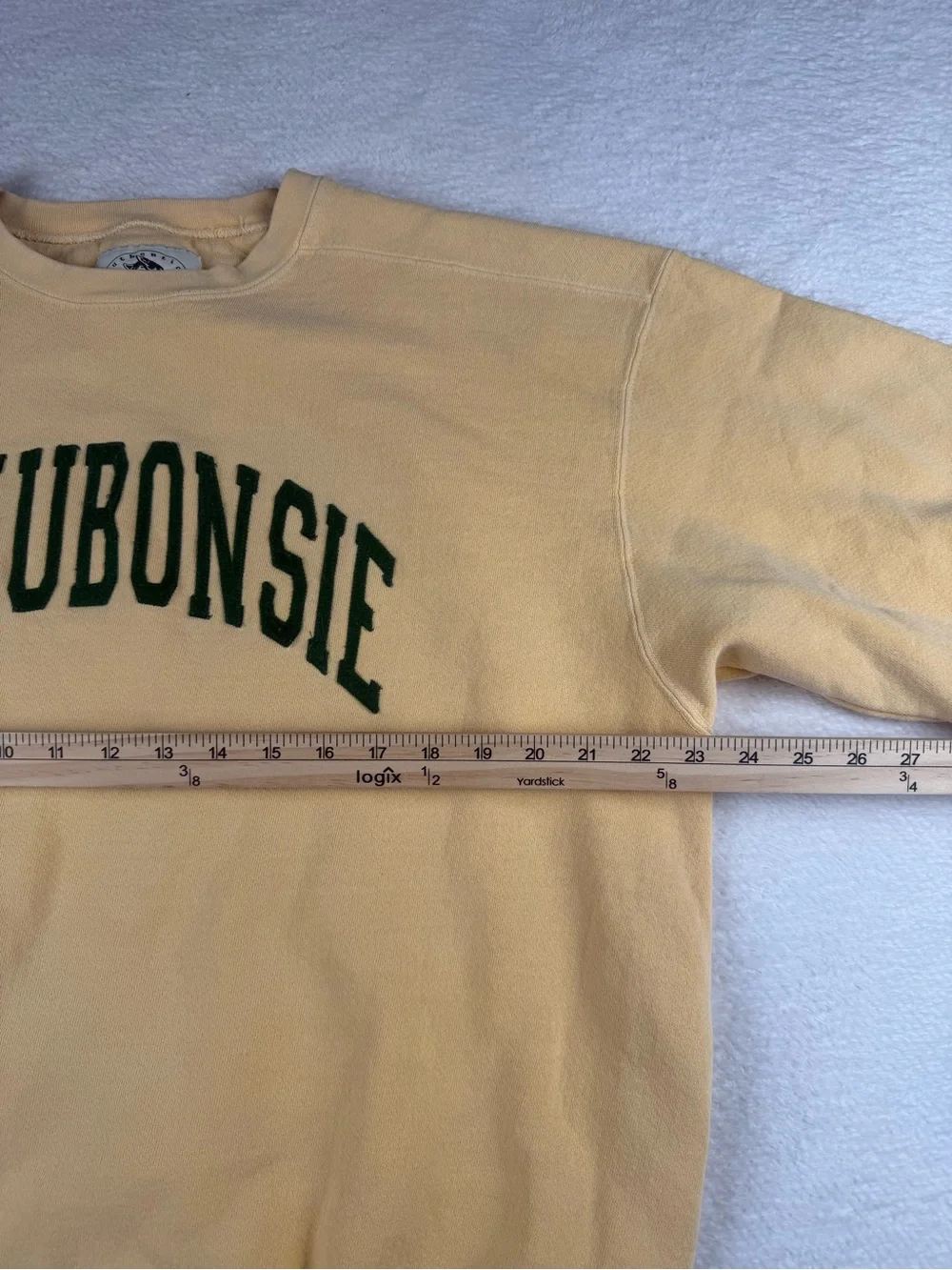 Authentic Pigment Waubonsie Crewneck Sweatshirt Mens Size XL Pale Yellow